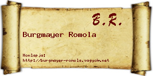 Burgmayer Romola névjegykártya